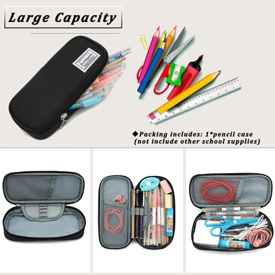 FUXINGYAO Casque à crayons, sac à crayons multi-slots, sac à crayons portable, boîtier à crayons pour bureau (noir)