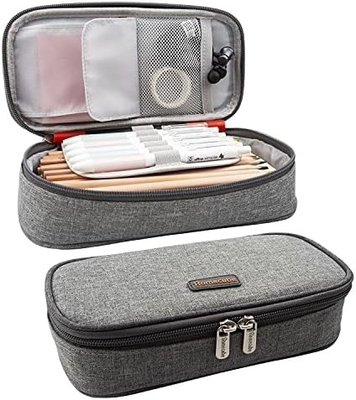 Homecube Casse à crayon porte-crayon capacitif Boîte à crayons pour maquillage Sacoche à tissu d'Oxford Grand sac de rangement Papeterie