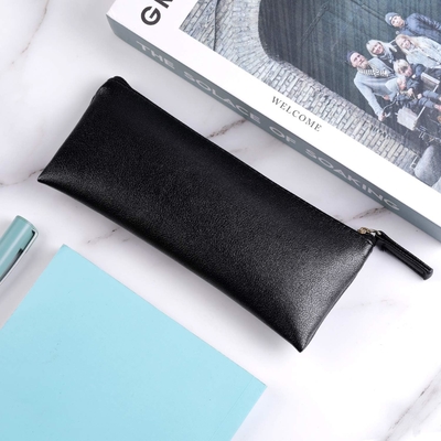 MROCO Casse crayon Sac crayon noir Sac de crayon en cuir PU Casse crayon petit sac fermeture à glissière pour crayons, stylos, marqueurs, Makeu