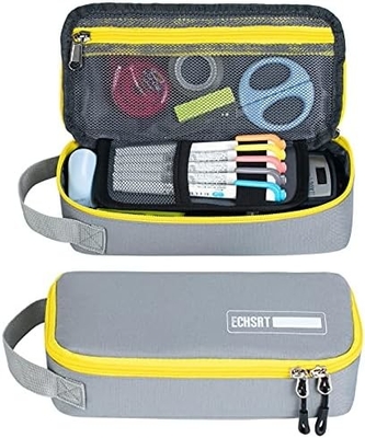 ECHSRT Grand boîtier à crayon, sac à stylo esthétique avec grande capacité, sac de papeterie portable minimaliste avec poignée pour