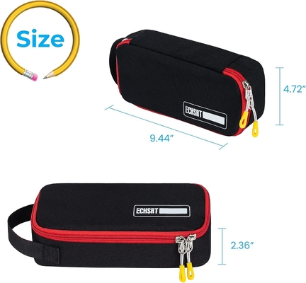 ECHSRT Grand boîtier à crayon, sac à stylo esthétique avec grande capacité, sac de papeterie portable minimaliste avec poignée pour