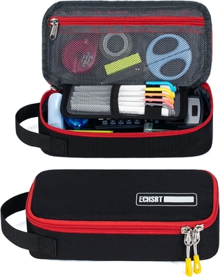 ECHSRT Grand boîtier à crayon, sac à stylo esthétique avec grande capacité, sac de papeterie portable minimaliste avec poignée pour