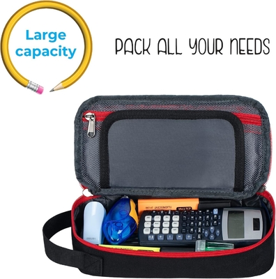 ECHSRT Grand boîtier à crayon, sac à stylo esthétique avec grande capacité, sac de papeterie portable minimaliste avec poignée pour