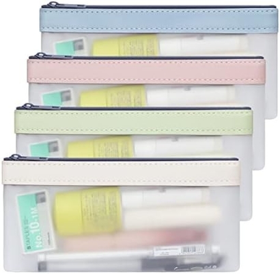 Classycoo Casse crayon 4 Pack Fermeture à glissière Sac à crayon, sac à plume multifonctionnel organisateur sac de rangement de papeterie