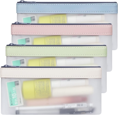 Classycoo Casse crayon 4 Pack Fermeture à glissière Sac à crayon, sac à plume multifonctionnel organisateur sac de rangement de papeterie
