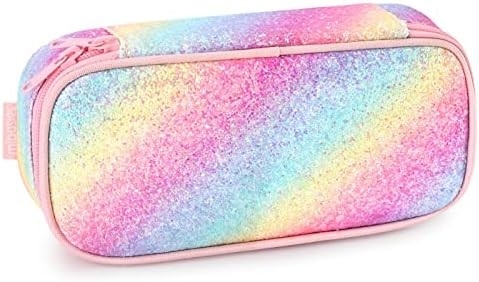 Mabasies Enfants Casque crayon pour filles et garçons Soft Rainbow Pen Box Pouch (Rainbow 1)