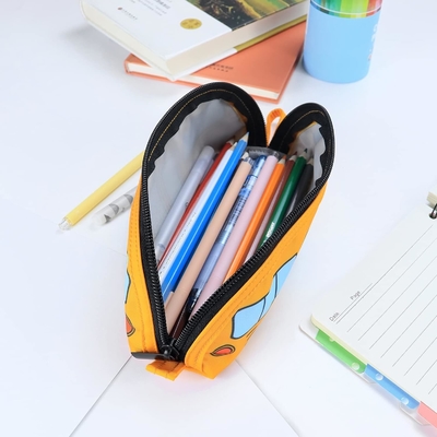 Gloppie Cute Pencil Case Kawaii Pouch à crayons Petite boîte à crayons Sac à crayons simples avec boîte à crayons fermeture à glissière Boîte à crayons de bus,