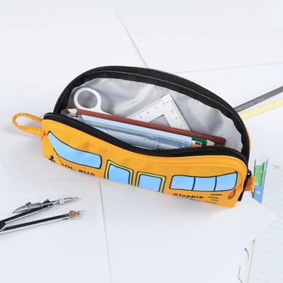 Gloppie Cute Pencil Case Kawaii Pouch à crayons Petite boîte à crayons Sac à crayons simples avec boîte à crayons fermeture à glissière Boîte à crayons de bus,