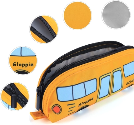 Gloppie Cute Pencil Case Kawaii Pouch à crayons Petite boîte à crayons Sac à crayons simples avec boîte à crayons fermeture à glissière Boîte à crayons de bus,