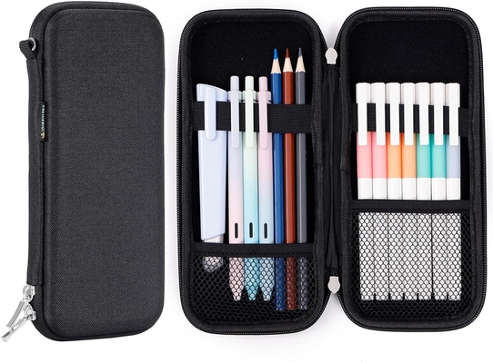 Idream365 boîte à crayons dure améliorée pour adultes, boîte à crayons durable avec fermeture à glissière noire