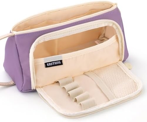EASTHILL Casse à crayon de grande capacité Casse à stylo de poche Sac à stylo Sac de papeterie simple Organiseur de bureau de collège scolaire pour adolescentes