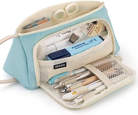EASTHILL Casse à crayon de grande capacité Casse à stylo de poche Sac à stylo Sac de papeterie simple Organiseur de bureau de collège scolaire pour adolescentes