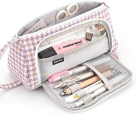 EASTHILL Casse à crayon de grande capacité Casse à stylo de poche Sac à stylo Sac de papeterie simple Organiseur de bureau de collège scolaire pour adolescentes