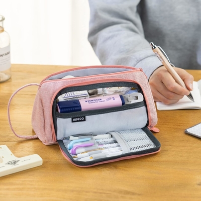 EASTHILL Casse à crayon de grande capacité Casse à stylo de poche Sac à stylo Sac de papeterie simple Organiseur de bureau de collège scolaire pour adolescentes