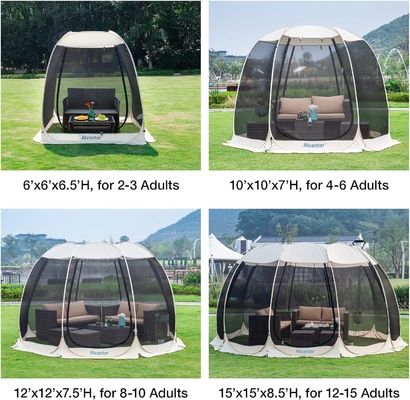 Alvantor Écran Maison Chambre de camping Tente extérieure Canopy Pop Up Shade Hexagonal Shelter Mesh Murs non étanches 6'x6'