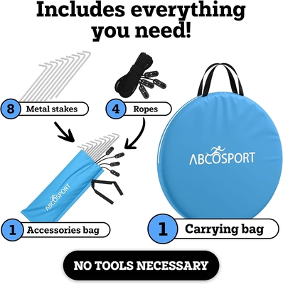 Abco Pop Up Tent pour 2 personnes - Cabane portable à 2 portes, résistante à l'eau et à la protection UV, sac de transport - bleu ciel