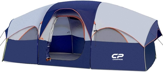 CAMPROS CP Tente pour 8 personnes Tentes de camping Tente familiale résistante aux intempéries Tente familiale 5 Grandes fenêtres en treillis, à double couche, divisées
