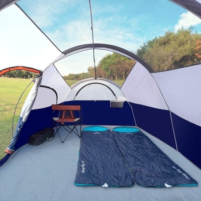 CAMPROS CP Tente pour 8 personnes Tentes de camping Tente familiale résistante aux intempéries Tente familiale 5 Grandes fenêtres en treillis, à double couche, divisées