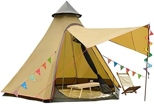 12'x10'x8'Tente de camping à dôme 5-6 personnes 4 saisons Tentes à double couche imperméables à l'eau et aux UV résistantes au vent Famille Camping en plein air
