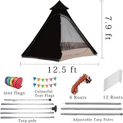 12'x10'x8'Tente de camping à dôme 5-6 personnes 4 saisons Tentes à double couche imperméables à l'eau et aux UV résistantes au vent Famille Camping en plein air