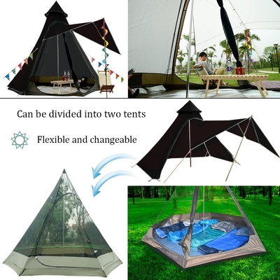 12'x10'x8'Tente de camping à dôme 5-6 personnes 4 saisons Tentes à double couche imperméables à l'eau et aux UV résistantes au vent Famille Camping en plein air