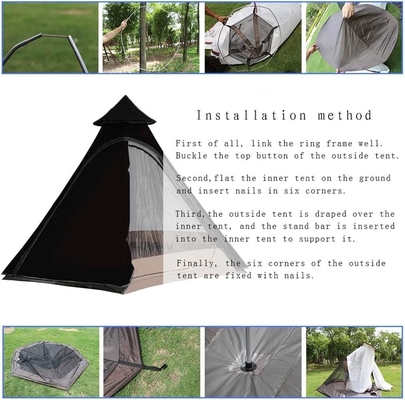 12'x10'x8'Tente de camping à dôme 5-6 personnes 4 saisons Tentes à double couche imperméables à l'eau et aux UV résistantes au vent Famille Camping en plein air