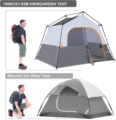 HIKERGARDEN Tente de camping pour 6 personnes - Portable facile à installer Tente familiale pour le camp, Tente de cabine en tissu étanche à l'air libre