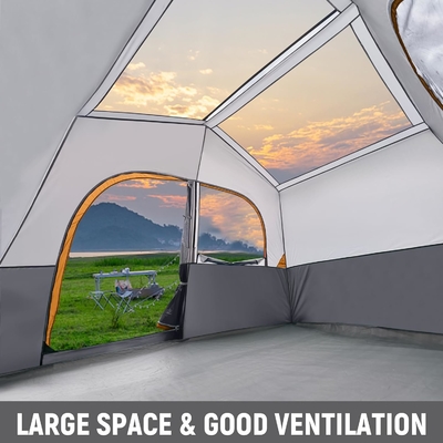 HIKERGARDEN Tente de camping pour 6 personnes - Portable facile à installer Tente familiale pour le camp, Tente de cabine en tissu étanche à l'air libre