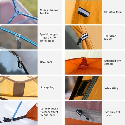 Naturehike Cloud-Up 1 personne Tente de sac à dos léger Tente pour un homme, imperméable à l'eau Tente pour une personne ultra-légère, faire