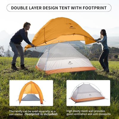 Naturehike Cloud-Up 1 personne Tente de sac à dos léger Tente pour un homme, imperméable à l'eau Tente pour une personne ultra-légère, faire