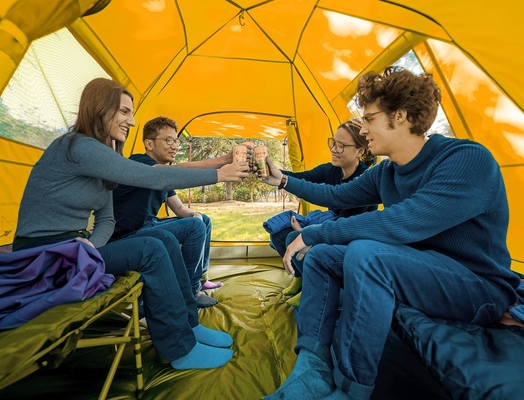 Tente de camping pour 2/4 personnes à l'extérieur imperméable à l'eau Famille grandes tentes 2/4 personnes Tente facile à installer avec porche double couche