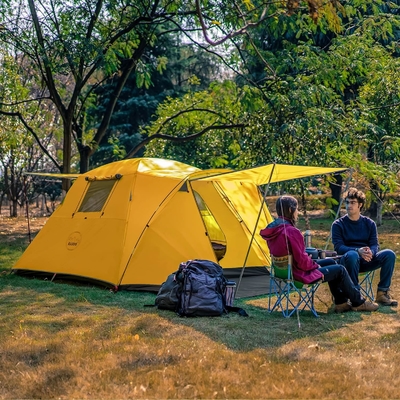 Tente de camping pour 2/4 personnes à l'extérieur imperméable à l'eau Famille grandes tentes 2/4 personnes Tente facile à installer avec porche double couche