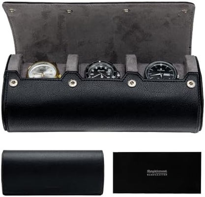 Sacoche de voyage, rouleau de montre pour 3 montres, faux cuir haut de gamme, emballage cadeau