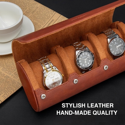 Sacoche de voyage, rouleau de montre pour 3 montres, faux cuir haut de gamme, emballage cadeau