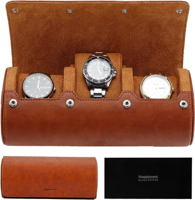 Sacoche de voyage, rouleau de montre pour 3 montres, faux cuir haut de gamme, emballage cadeau