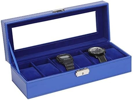 NEX 6 Slots Boîte de montres organisateur pour hommes, porte-montres noire Stand Affichage Cas de stockage