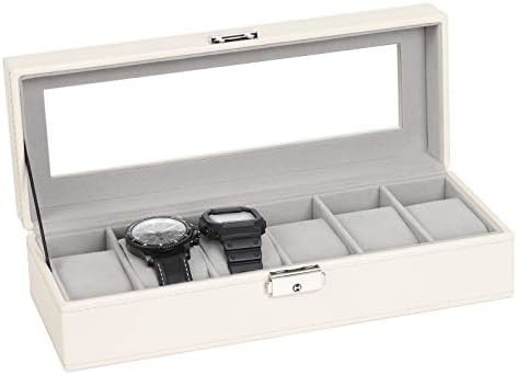 NEX 6 Slots Boîte de montres organisateur pour hommes, porte-montres noire Stand Affichage Cas de stockage