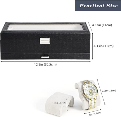 ProCase Watch Box Organisateur pour Hommes, 6 fentes Casse d'affichage de montre avec tiroir, cadeau de la Fête du Père Hommes Horloge Holder Horloge