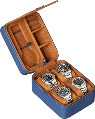 ROTHWELL 5 Montre organisateur de coffret de voyage pour 5 montres Protégé portable robuste avec fermeture à glissière