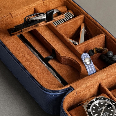 ROTHWELL 5 Montre organisateur de coffret de voyage pour 5 montres Protégé portable robuste avec fermeture à glissière