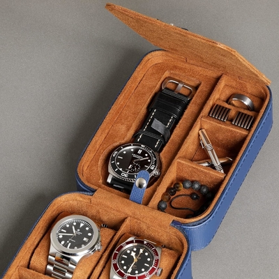 ROTHWELL 5 Montre organisateur de coffret de voyage pour 5 montres Protégé portable robuste avec fermeture à glissière