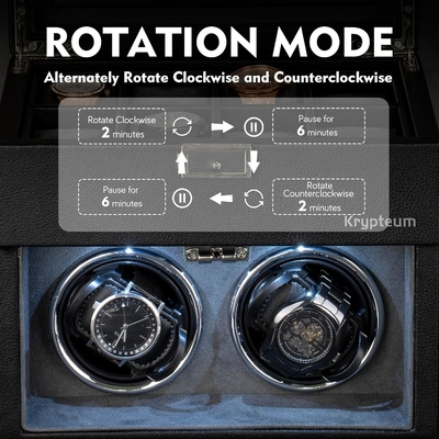 Boîte automatique à montres double avec 8 boîtes de rangement supplémentaires, boîte automatique à montres double avec organiseur de bijoux,