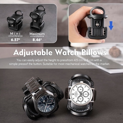 Boîte automatique à montres double avec 8 boîtes de rangement supplémentaires, boîte automatique à montres double avec organiseur de bijoux,