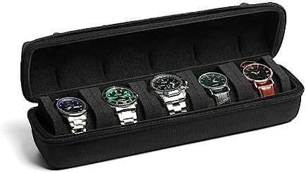 3 rouleau de sac de voyage de montre, boîte de rangement de porte-montres à rouleaux d'affichage avec oreillers en mousse douce qui s'adapte bien à toutes les tailles