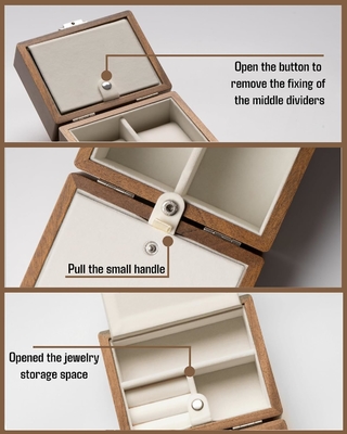 Boîte à montres, boîtier de voyage pour hommes, montres en bois et porte- bijoux organisateur pour femme, protection portable à 2 fentes