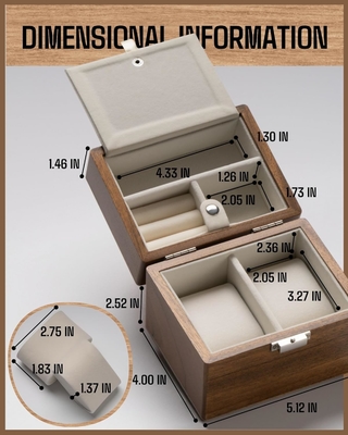 Boîte à montres, boîtier de voyage pour hommes, montres en bois et porte- bijoux organisateur pour femme, protection portable à 2 fentes