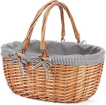 G GOOD GAIN panier de pique-nique en cire avec poignée double, panier de pique-nique Willow, panier de Pâques tissé à la main naturel,