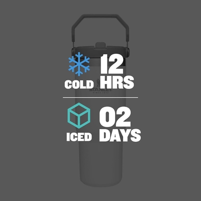 IceFlow évier en acier inoxydable avec paille, bouteille d'eau isolée sous vide pour la maison, le bureau ou la voiture, tasse réutilisable
