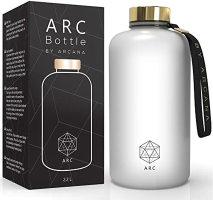 Bouteille d'eau ARCANA Arc avec marqueur d'heure - Bouteilles d'eau motivationnelles avec des heures à boire - Plastique congelé sans BPA