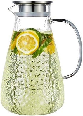 Pitcher en verre Karafu avec couvercle, fût d'eau résistant à la chaleur de 68 oz pour l'eau chaude / froide, le thé glacé et les boissons à base de jus